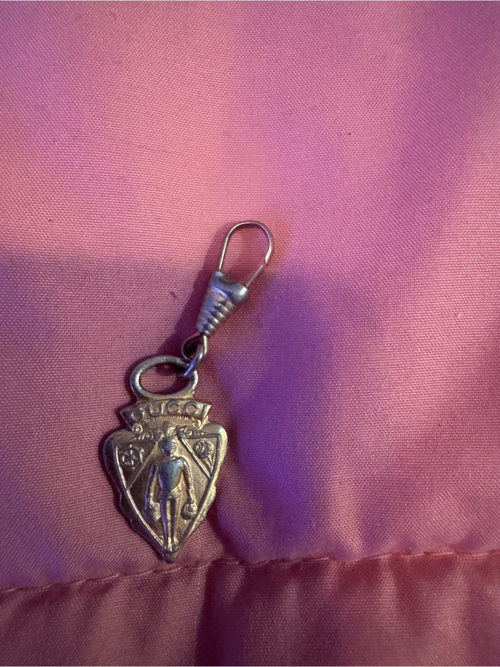 Gucci Silver Shield Charm Pendant